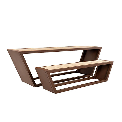 Home deluxe salon de jardin table + banc - Marron