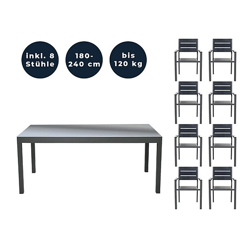 Home deluxe salon de jardin aluminium - Anthracite