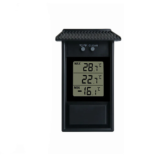INF Jauge de température électronique pour paysage extérieur Black