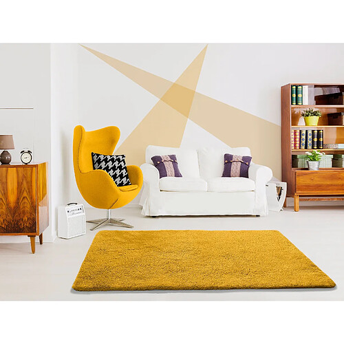 ATTICGO Tapis lavable shaggy ALPACA moutarde 200x290 cm