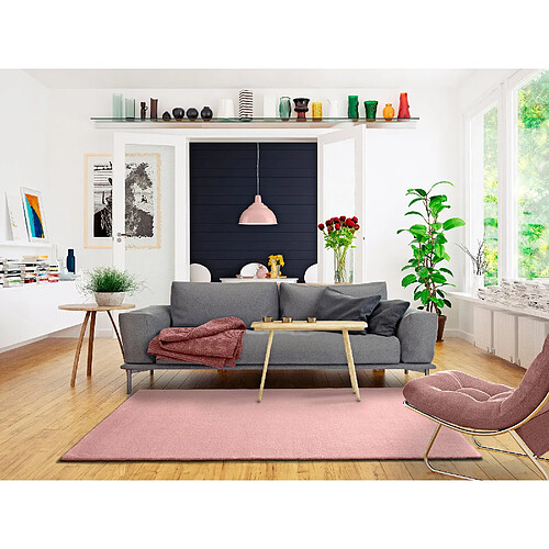 ATTICGO Tapis uni BERNA rose 60x110 cm