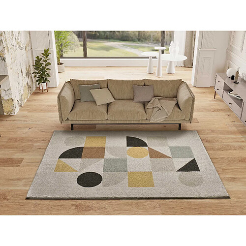 ATTICGO Tapis scandinave DOMUS beige/multicolore 80x150 cm