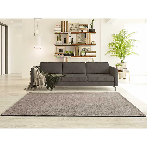 ATTICGO Tapis lavable uni CORALINE marron 80x150 cm