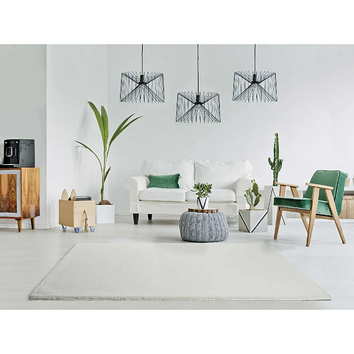 ATTICGO Tapis lavable shaggy FOX blanc 120x180 cm