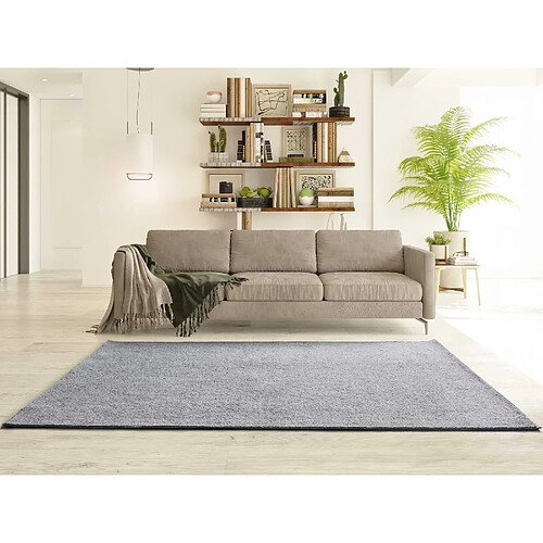 ATTICGO Tapis lavable uni CORALINE gris 80x150 cm