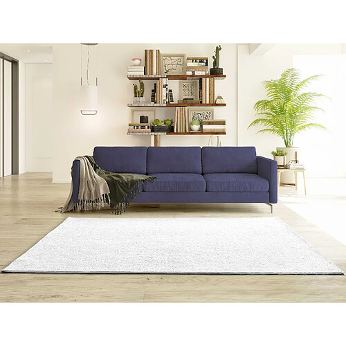 ATTICGO Tapis lavable uni CORALINE blanc 80x150 cm