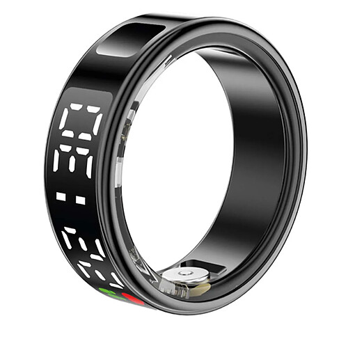 Avizar Bague Connectée Taille 10 Modèle Saturn avec Écran LED et Étui de Charge Noir