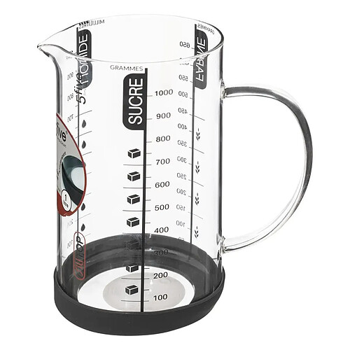 Five Simply Smart Verre Doseur Gradué Verre Silitop 1L Transparent