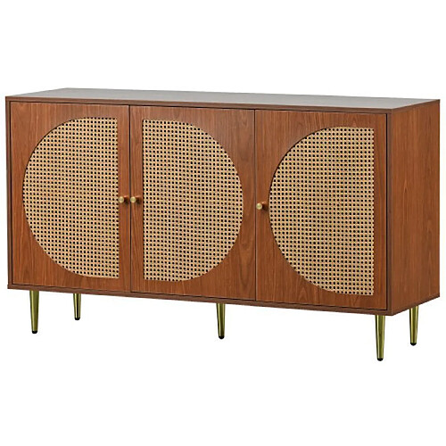 Dzmdip Buffet vaisselier 3 portes - Noyer