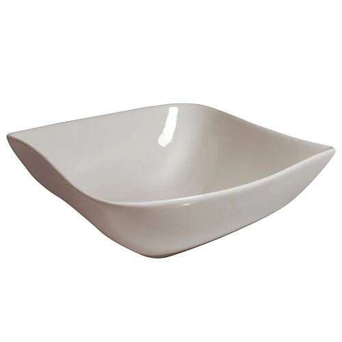 Secret De Gourmet Saladier Carré Vague 24cm Blanc