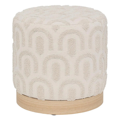 Atmosphera Pouf design tissu - Blanc