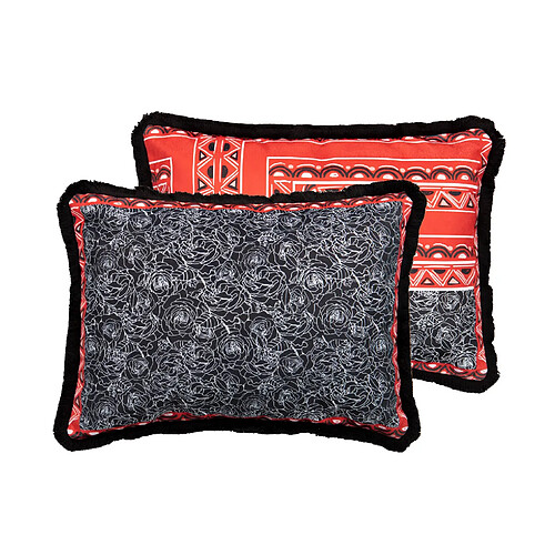 Alexandra House Living Coussin en velours à géométrie classique 60 x 13 x 45 cm