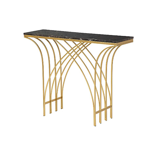Alexandra house living Console effet marbre - Blanc
