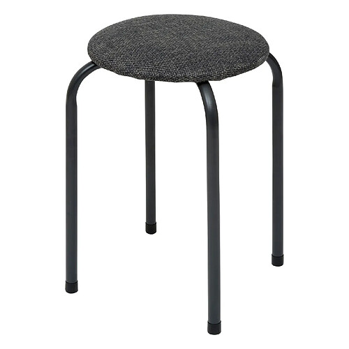 Five Simply Smart Tabouret d'appoint en métal et tissu chiné FLEXY - Gris foncé