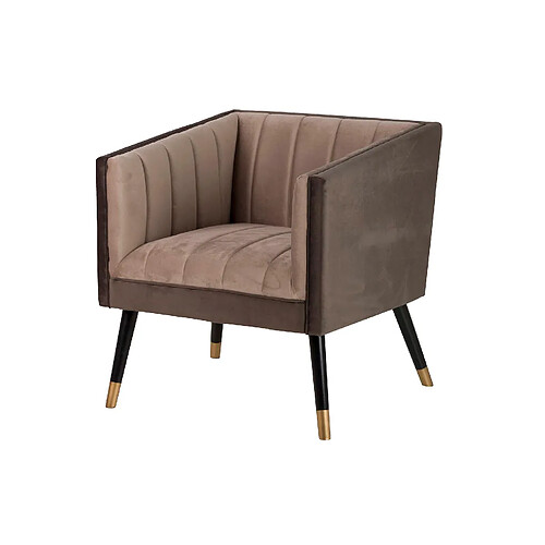 Alexandra house living Fauteuil en velours - Marron