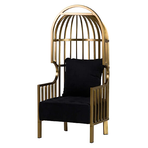 Alexandra house living Fauteuil velours - Noir