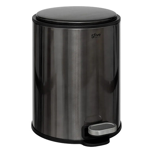 Five Simply Smart Poubelle en Métal Delta 6L Inox Noir