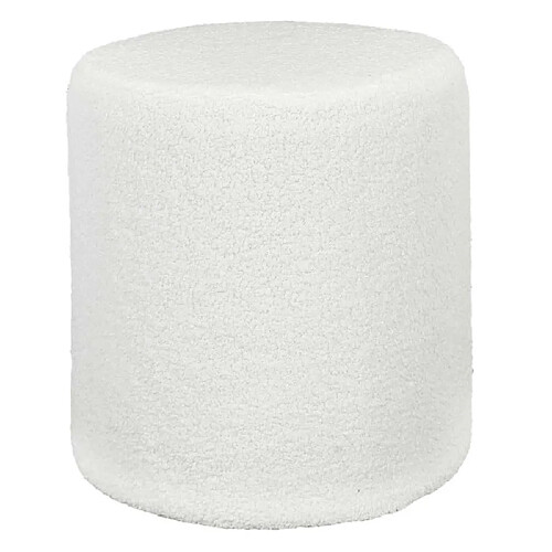 Paris prix Pouf rond bouclette - Blanc