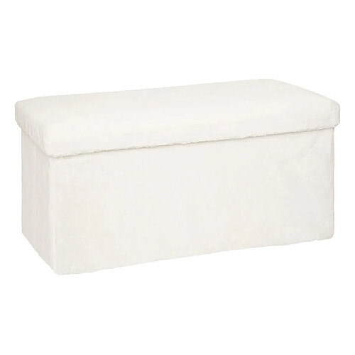 Atmosphera Pouf pliable fourrure - Blanc