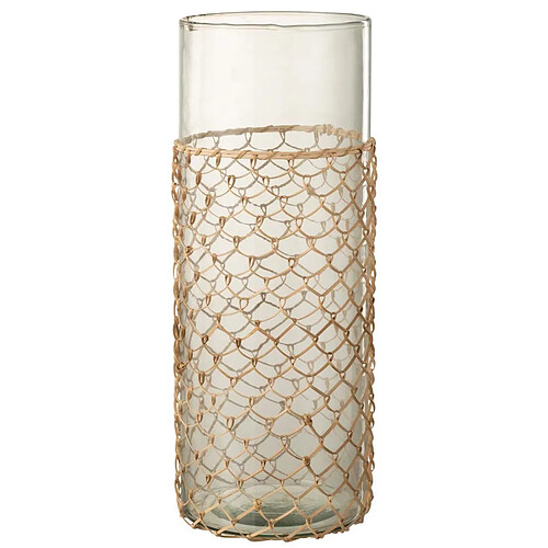 Paris Prix Vase Design Tricot 42cm Transparent & Naturel