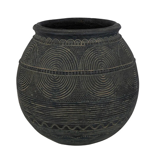 Paris Prix Vase Cruche en Ciment Black Lombok 29cm Noir