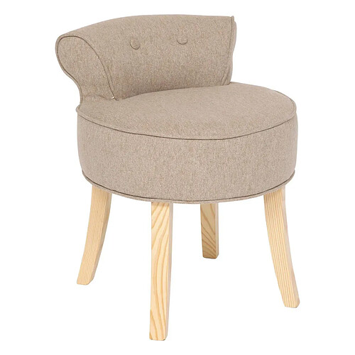 Atmosphera Tabouret d'Appoint en Tissu Firmin 58cm Beige