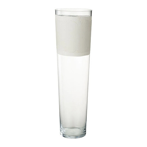 Paris Prix Vase Déco en Verre Delph 60cm Transparent & Blanc