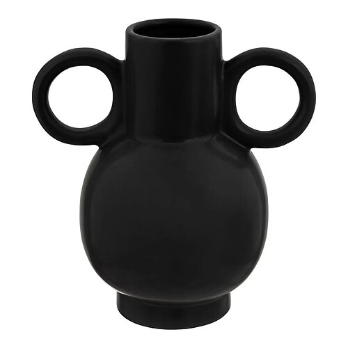 Atmosphera Vase Déco avec Anses Olme 22cm Noir