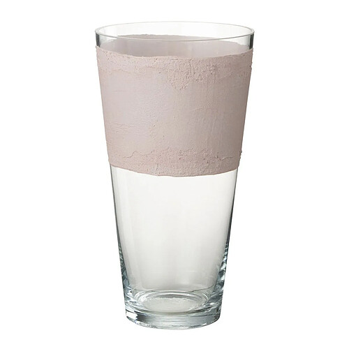 Paris Prix Vase Déco en Verre Delph 35cm Transparent & Rose