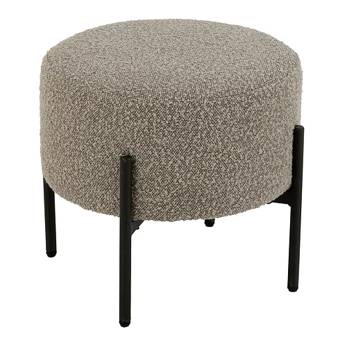 Paris Prix Tabouret en Tissu Bouclé Aldo 44cm Gris