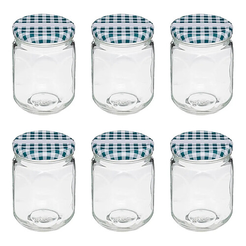 Five Simply Smart Lot de 6 Pots à Confiture en Verre Jarro 0,5L Transparent