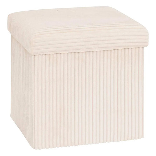 Atmosphera Pouf Pliant Coffre Arum 38cm Ivoire