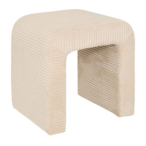 Atmosphera Pouf Arche Velours Côtelé Sevi 43cm Beige Clair