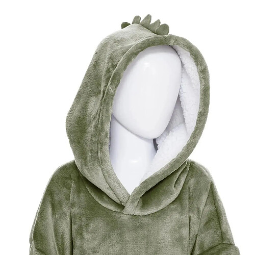 Atmosphera Plaid Sweat Capuche Enfant Dino 60x95cm Vert