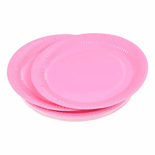 Homea Lot de 20 Assiettes en Carton Vitamine 18cm Rose