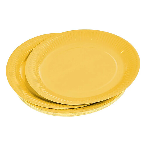 Homea Lot de 20 Assiettes en Carton Vitamine 18cm Moutarde