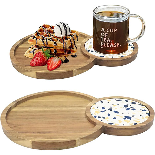 Vendos85 Lot de 2 Plateaux en Bois d’Acacia – 27,8 x 13 cm