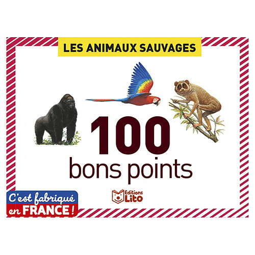 Editions Lito Découvrez 100 Bons Points sur les Animaux Sauvages pour Enfants