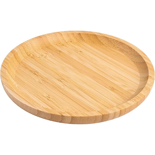 Vendos85 Petit plateau rond en bambou naturel multifonction