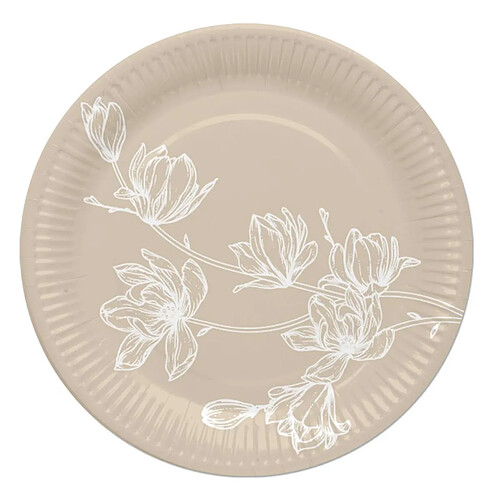 Homea Lot de 10 Assiettes en Carton Cerisier 23cm Lin
