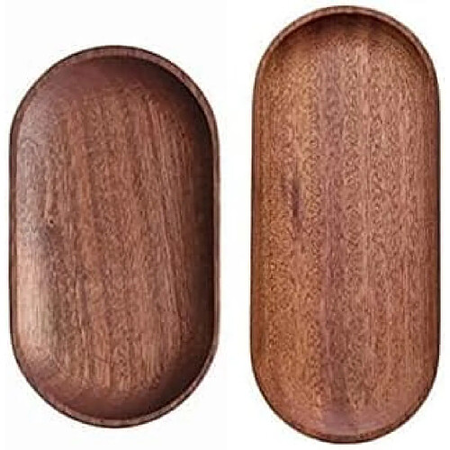 Vendos85 Lot de 2 plateaux de service en bois 10x23 & 10x18 cm