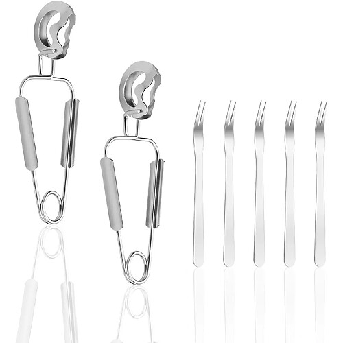 Vendos85 Pince et fourchette à escargots en acier inoxydable