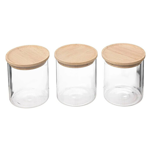 Five Simply Smart Lot de 3 Bocaux en Verre Hermet 350ml Transparent & Naturel