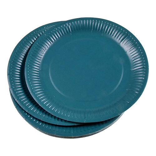 Homea Lot de 20 Assiettes en Carton Vitamine 23cm Émeraude