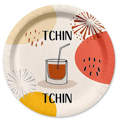 Homea Lot de 10 Assiettes en Carton Tchin 18cm Multicolore