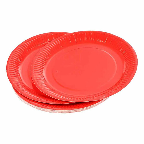 Homea Lot de 20 Assiettes en Carton Vitamine 18cm Rouge