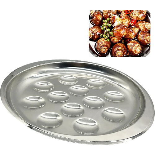 Vendos85 Assiette à Escargots 12 Trous Inox Durable
