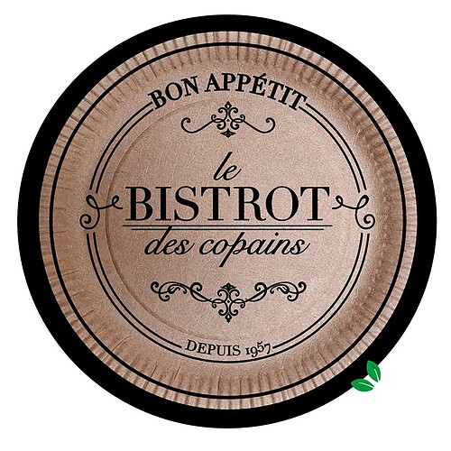 Homea Lot de 10 Assiettes en Carton Bistrot 23cm Naturel