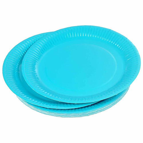 Homea Lot de 20 Assiettes en Carton Vitamine 23cm Bleu