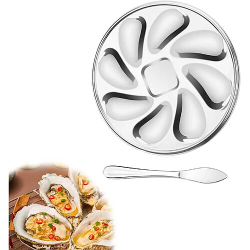 Vendos85 Plateau à huîtres en acier inoxydable 9 compartiments